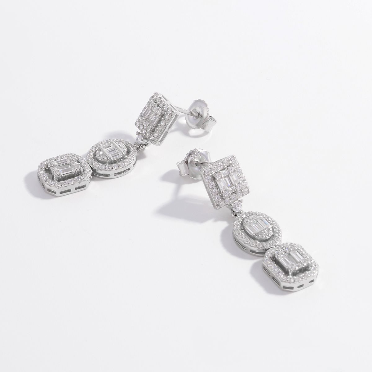 925 Sterling Silver Inlaid Zircon Earrings