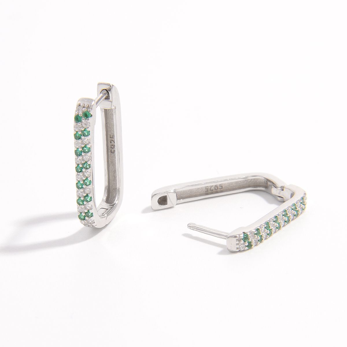 925 Sterling Silver Inlaid Zircon Earrings